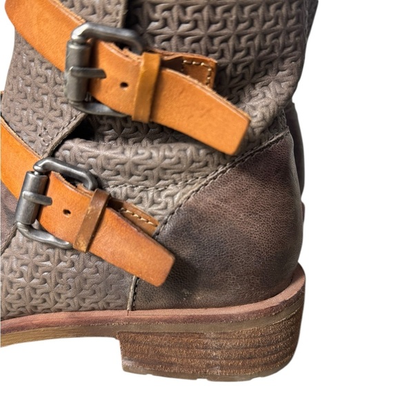 Sofft Baywood Ankle Boots Womens 7M Brown Tan Leather Buckle Moto Straps Zip Up - Picture 8 of 16